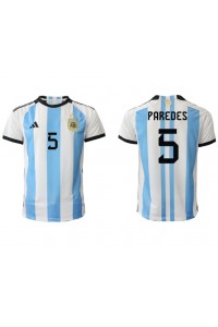 Argentinië Leandro Paredes #5 Voetbaltruitje Thuis tenue WK 2022 Korte Mouw